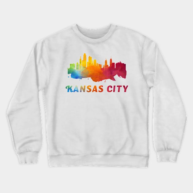 Kansas City Skyline Watercolor Style Crewneck Sweatshirt by ThirdEyeAerial